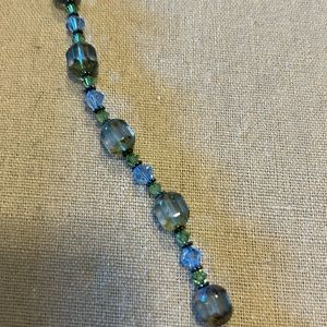 Blue and green beaded bracelet